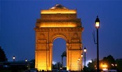 The India Gate, originally called the All India War Memorial, is a war memorial located astride the Rajpath