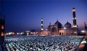 Muslims offered prayers at the Jama Masjid mosque in New Delhi.