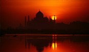 Sunrise view of Taj Mahal